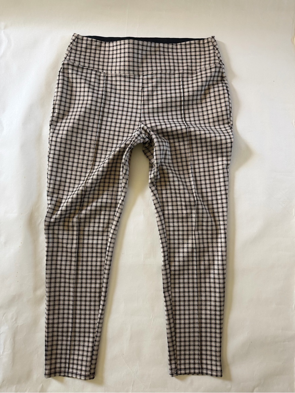 Women’s Nine West Black and White Plaid Leggings Pants: Large